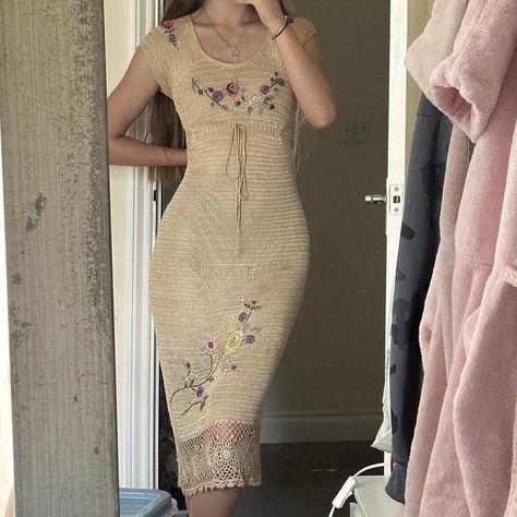 Absolutely stunning Sue Wong vintage crochet/knit... - Depop Sue Wong, Crochet Knit Dress, Vintage Crochet, Gorgeous Dresses, Knit Dress, Fashion Inspo, Outfit Accessories, Knitting, Crochet