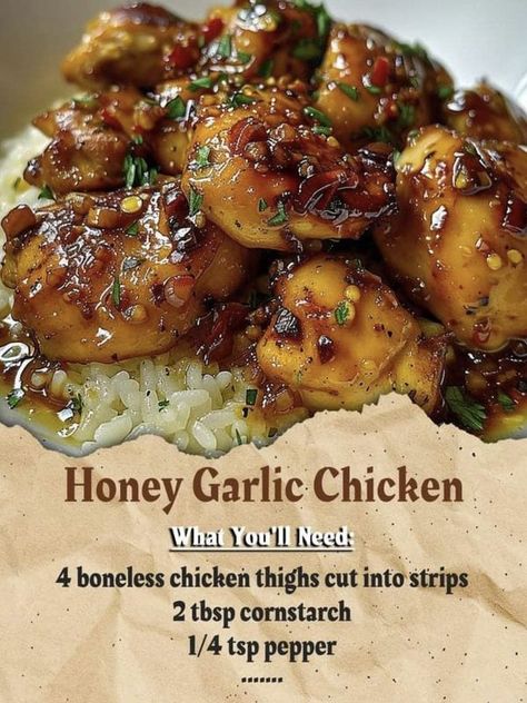 Flavor Nectar Chicken Bacon Ranch Bake, Soy Garlic Chicken, Garlic Chicken Recipe, Honey Soy Chicken, Soy Chicken, Garlic Chicken Recipes, Honey Garlic Chicken, Grandmas Recipes, Boneless Chicken Thighs