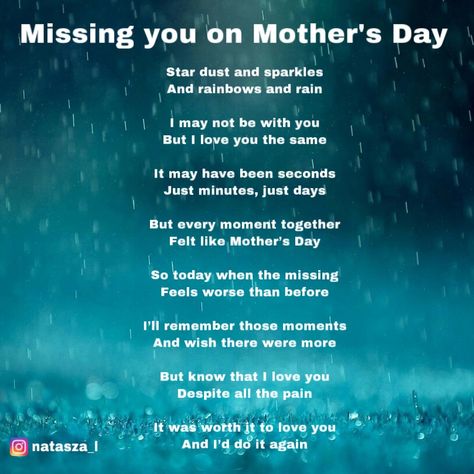 First Mother’s Day After Loss, Baby Memorial Ideas, Poem For Mother, Ellie Rose, Wise Books, Loss Of Mom, Baby Memorial, Mother Poems, Miss You Mom