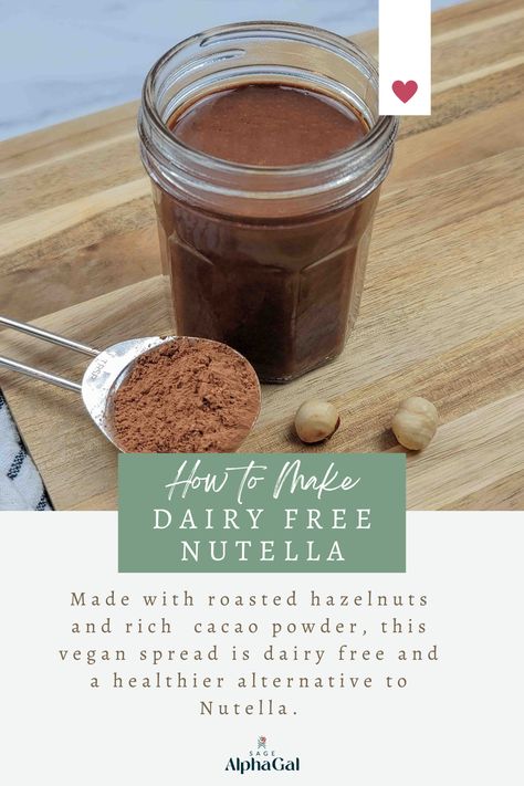 Looking for a dairy-free Nutella recipe? This homemade vegan Nutella is perfect for vegans and others following a dairy-free diet. Whether you're aiming to make your own healthier version or just want a vegan alternative, this hazelnut spread is a delightful chocolate treat. With simple ingredients like roasted hazelnuts and cacao or cocoa powder, you can whip up this homemade Nutella in no time and enjoy a spread that's both delicious and more nutritious than the original. Nutella Alternative, Dairy Free Nutella, Nutella Recipe, Vegan Spread, Roasted Hazelnuts, Vegan Nutella, Hazelnut Chocolate, Homemade Nutella, Dairy Free Diet