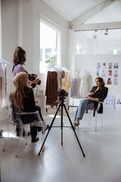 BEHIND THE SCENES of @viktoriaandwoods Inside the Studio as part of Melbourne Fashion Week ‘20 🎬 Arielle Thomas & Tiana Koutsis shot some amazing content for the brand - here is a look at what went on behind the scenes. Photos shot by Kylie Iva for Cinema Thom. #MFW #melbournefashionweek #fashionweek #summercollection #vikandwoods #viktoriaandwoods #videography #photography #behindthescenes #bts Filming Studio Aesthetic, Fashion Photography Behind The Scenes, Photo Shoot Behind The Scenes Aesthetic, Behind The Scenes Content Ideas, Studio Photoshoot Behind The Scenes, Fashion Photoshoot Behind The Scenes, Photoshoot Bts Aesthetic, Behind The Scenes Fashion Show, Fashion Show Behind The Scenes