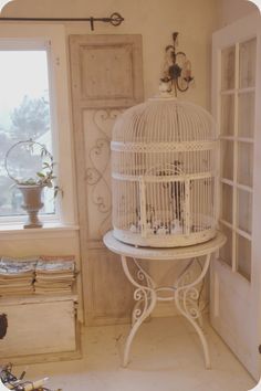 Bird Cage Scaping. Bird Cage In Living Room, Beautiful Bird Cage, Birdcage Decor, Antique Bird Cages, Pet Bird Cage, Bird Cage Decor, Vintage Bird Cage, Birdcages, Coastal Bedrooms