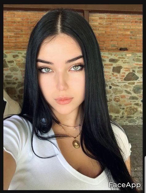 Black Hair Hazel Green Eyes, Brown Skin With Green Eyes, Makeup For Black Hair Green Eyes, Make-up For Green Eyes Brunette, White Women With Black Hair, Black Hair Hazel Eyes Girl, Brunette And Green Eyes, Woman With Black Hair And Green Eyes, Jet Black Hair Blue Eyes