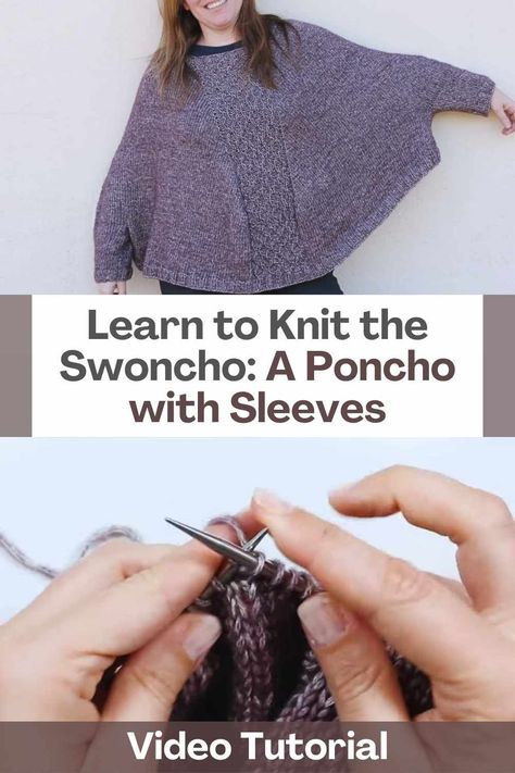 The swoncho, also known as a poncho with sleeves or an oversized sweater, is a stylish and versatile garment that combines the best features of both worlds. It offers the ease and comfort of a poncho, with the added benefit of sleeves, providing warmth and functionality. Knitting your own swoncho allows you to create a personalized, fashionable piece that suits your style and body perfectly. In this article, we'll guide you step by step on how to knit this delightful swoncho, a must-have... Easy Knit Poncho Free Pattern, Poncho Knitting Patterns Free, Poncho Sweater Pattern, Poncho With Sleeves, Learn To Knit, Beginner Knitting, Poncho Knitting Patterns, Beginner Knitting Patterns, Knit Poncho