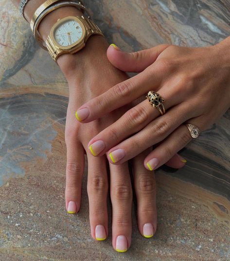 Pastel Blue Nails, Color French Manicure, Gold Manicure, French Tip Manicure, Valentines Nail, Types Of Manicures, Fun Nail Colors, Nagellack Trends, Nail Trend