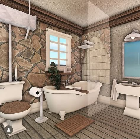 house design photos sim 4 house design tiny house layout house floor design diy house plans bloxburg victorian house modern mansion interior small house layout simple house plans house decorating ideas apartments unique house design design your dream house simple bedroom design Bloxburg House Ideas Vintage Outside, Bloxburg Farmhouse Bathroom Ideas, Suburban Bathroom Ideas Bloxburg, Cottage Bathroom Bloxburg, Cottage Interiors Bloxburg, Bloxburg Cottage Room Ideas, Bloxburg Rustic Interior, Cottage Core Bathroom Bloxburg, Bloxburg Bathtub Ideas