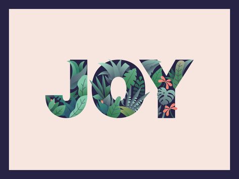 Joy green monstera flowers summer tropical nature plants miguelcm Tropical Design Graphic, Plant Lettering, Tropical Branding, Typography Logo Fonts, Joy Logo, Nature Letters, Text Illustration, Tropical Nature, Florida Art