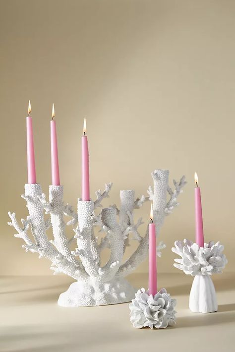 Coral Ceramics, Coral Candle, Coral Candle Holder, Pottery Inspo, Clay Work, 카드 디자인, Summer Tables, Ceramic Ideas, The Coral