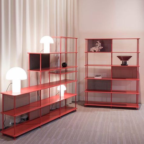 Free your personality. Unveiling the new Montana Free shelving system at the @isaloniofficial Hall 6 / D26. Designed by Jakob Wagner👀 #montanafree #MDW18 #salonedelmobile2018 #salonedelmobile #madeindenmark #danishdesign Vintage Room Aesthetic, Freestanding Shelving, Freestanding Shelves, Red Shelves, Sideboard Shelf, Berlin Apartment, Montana Furniture, Shelving Design, Home Library Design