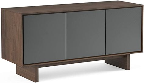 Amazon.com: BDI Furniture Octave Triple-Width Media Cabinet - Toasted Walnut with Grey Flat Doors: Furniture & Decor Bdi Furniture, Flat Doors, Grey Flats, Media Cabinet, Media Storage, Furniture Decor, Walnut, Doors, Free Delivery