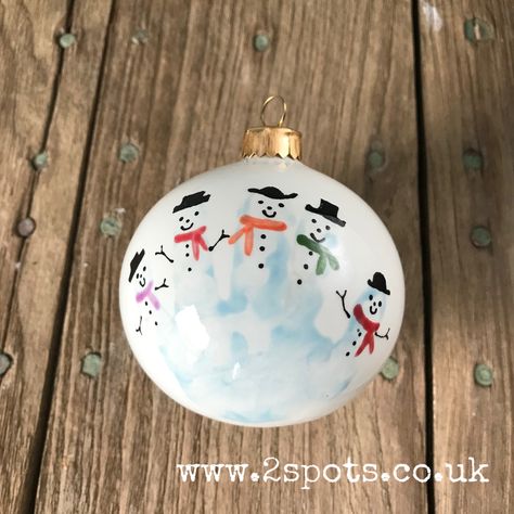 Snowman Handprint, Xmas Prints, Hand Painted Bauble, Winchester Hampshire, Handprint Christmas, Pottery Ornaments, Pottery Crafts, Pottery Painting, Hand Print