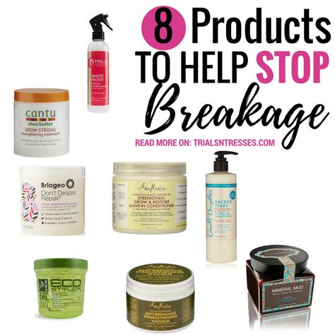 Here are 8 products to help stop breakage & put your hair in order. Your hair is your crown & when its not acting right you have to get it back on track. Products For Hair, Stop Hair Breakage, Natural Hair Care Tips, Hair Regimen, Pelo Afro, Black Hair Care, Hair Remedies, Natural Haircare, Hair Growth Tips