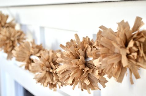 Paper Raffia Wall Art — Apricot Polkadot Raffia Paper Ribbon Crafts, Raffia Flowers Diy, Paper Raffia Crafts, Raffia Garland, Paper Ribbon Crafts, Raffia Crafts, Raffia Palm, Pom Pom Maker, Ribbon Decorations