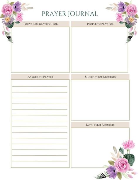 printable prayer journal template Prayer Binder Ideas, Prayer Journal Template, Prayer Journal Printable, Prayer Partner, Printable Prayers, Journal Templates, Pretty Journals, Prayer Requests, Christian Journaling