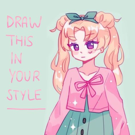 Characters To Draw In Your Style, Recreate This In Your Style Drawing, My Style Drawings, Draw It Your Style, Redraw In Your Style, Draw This In Your Own Style Challenge, Draw In Ur Style, Dtiys Art Challenge Easy, Draw This In Your Art Style