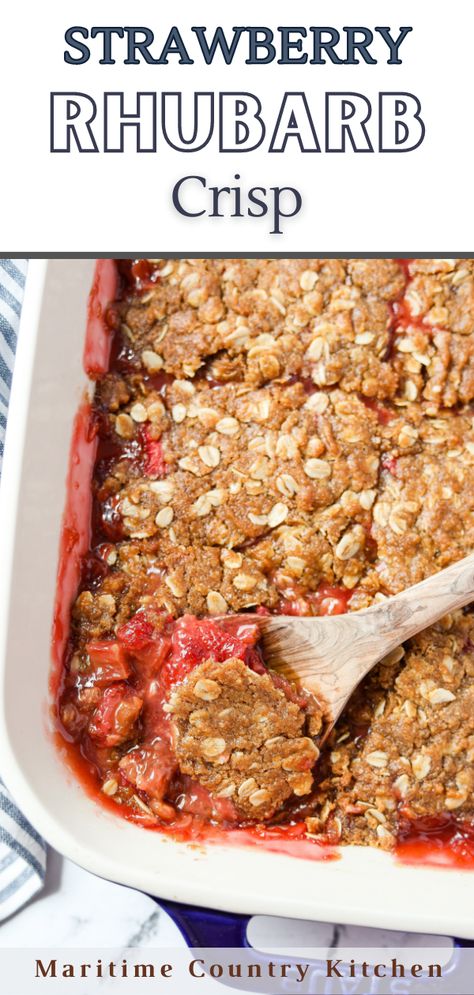 Nothing says Spring quite like a luscious Strawberry Rhubarb Crisp! This tantalizing dessert combines juicy strawberries and tangy rhubarb, enveloped in a buttery, crispy topping, creating a perfect harmony of flavors. Following this simple yet mouthwatering recipe, you'll create a dish that will leave everyone wanting more. Don't miss out on this delightful springtime treat – explore this heavenly rhubarb crisp now! Rhubarb Mousse, Strawberry Rhubarb Crisp Recipe, Rhubarb Crisp Recipe, Rhubarb Recipes Crisp, Rhubarb Cobbler, Oatmeal Toppings, Strawberry Rhubarb Crisp, Homemade Bone Broth, Rhubarb Crisp