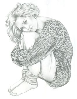 A lady hugging her knees Hugging Knees, Hugging Drawing, Hand On Head, Chihuahua Art, Sister Poses, Ap Studio Art, Sketch Poses, Sitting Poses, Woman Drawing