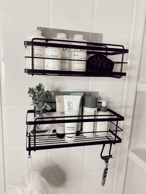 Bathroom Under Sink, Shower Organizer, Wall Mounted Bathroom Storage, Bathroom Decor Themes, Pretty Bathrooms, Shower Organization, Shower Shelves, Basket Shelves, Girl Bedroom Decor