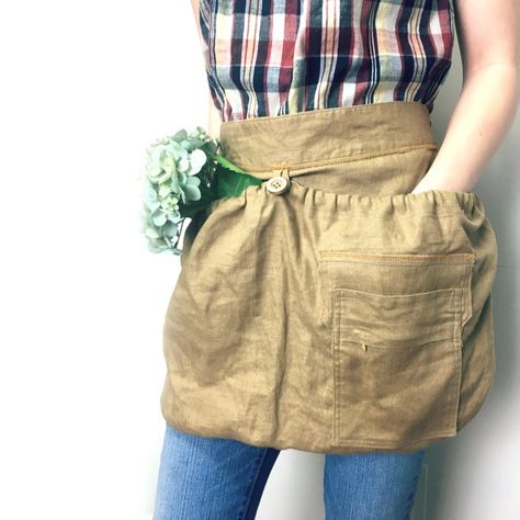 Gardeners Apron, Basket Apron, Harvesting Apron, Gathering Apron, Apron Pattern Free, Apron Tutorial, Apron Sewing Pattern, Basic Sewing, Skirt Tutorial