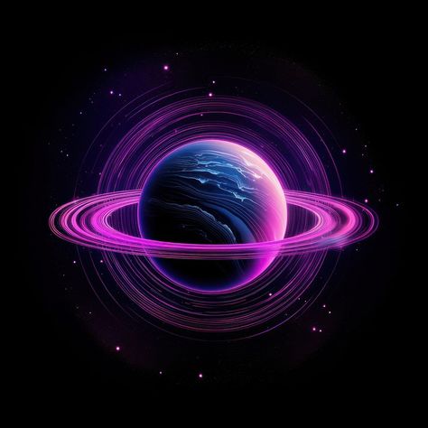 Neon Saturn astronomy universe planet. AI generated Image by rawpixel. | premium image by rawpixel.com / Aum Saturn Art, Glowing Star, Planet Drawing, Glow Stars, Planet Earth, Blue Dark, Astronomy, The Earth, Planets