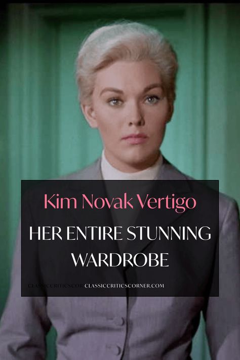 Kim Novak’s Wardrobe in Vertigo makes her the Ultimate Hitchcock Blonde Hitchcock Blonde Aesthetic, Vertigo Kim Novak, Hitchcock Blonde, Vertigo Movie, Vertigo Alfred Hitchcock, Vertigo 1958, Film Analysis, Vertigo 1958 Cinematography, Old Hollywood Fashion