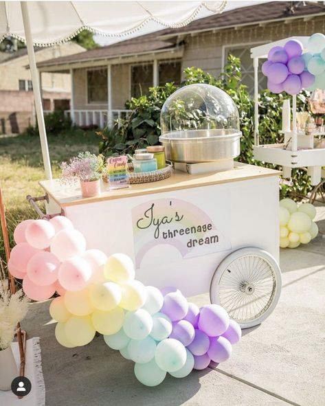 Candy Business, Bar Business, Backyard Birthday Parties, Backyard Birthday, Ice Cream Birthday Party, Candy Cart, Fairy Floss, Ice Cream Birthday, Candy Table