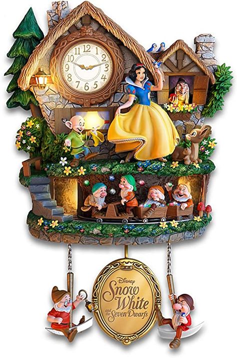 Bradford Exchange Disney, Disney Clock, Old Hag, Cottage Lighting, Sette Nani, Disney Snow White, Snow White And The Seven Dwarfs, The Seven Dwarfs, Hidden Treasure