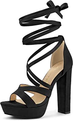 Lace Up Chunky Heels, Heels Sandals Black, Evening Heels, Casual Halloween, High Heels Sandals, Womens Chunky Heels, Chunky High Heels, Block Heel Shoes, Platform Heels Chunky