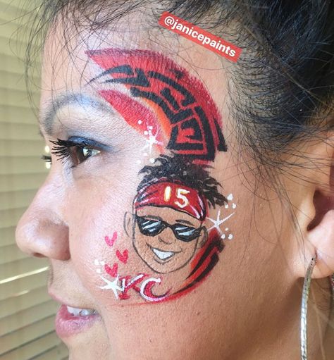 Chiefs Face Paint, Kc Chiefs, Watch Party, Kansas City Chiefs, Super Bowl, Face Painting, Face Paint, Carnival Face Paint, Carnival