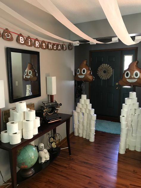 Poo Themed Party, Plumber Party Ideas, Poop Party Ideas, Meme Party Theme, Poop Party Ideas For Kids, Poop Birthday Party, Poop Themed Birthday Party, Meme Birthday Party Theme, Poo Emoji Cookies