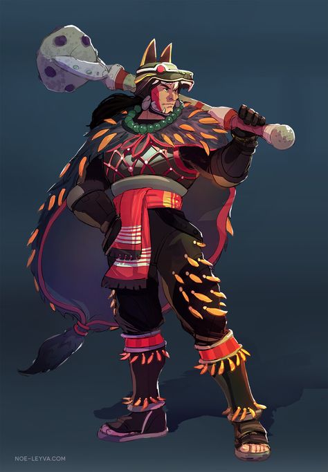 ArtStation - Coyote Warrior, Noé Leyva Mayan Mythology, Superhero Poses, Coyote Animal, Aztec Mythology, Warrior Concept Art, Aztec Warrior, Big Art, Fantasy Warrior, Wolves