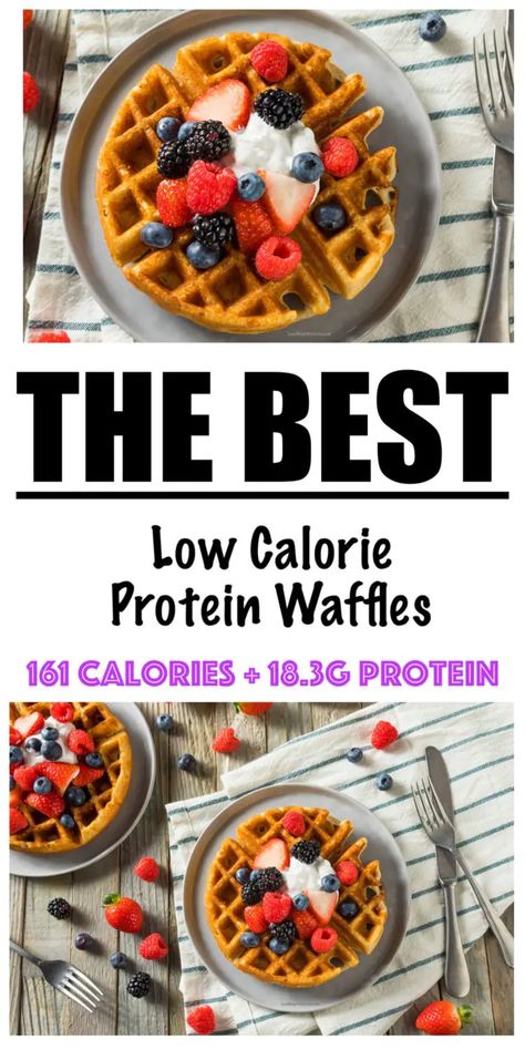 Low Calorie Waffle, High Protein Waffle Recipe, Waffle Recipe Healthy, 500 Calories Recipes, Rich Recipes, Low Carb Waffles, Low Calorie Protein, Healthy Waffles, Waffle Ingredients