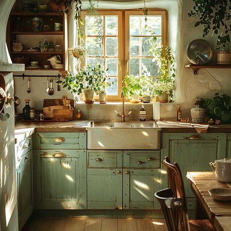 Shabby Chic Nice Kitchen Designs for a Touch of Vintage Elegance • 333+ Art Images Vintage Scandinavian Kitchen, Vintage Elegance Aesthetic, Old Fashioned Kitchen Ideas, Cottage Kitchens Small Shabby Chic, Cozy Vintage Kitchen, Vintage House Aesthetic, Vintage Eclectic Kitchen, Aesthetic Kitchens, Vintage Cottage Kitchen