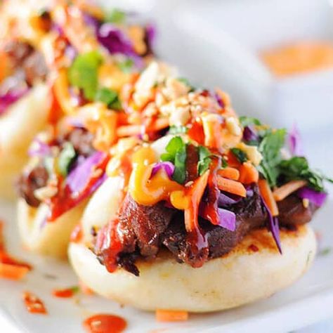 English Sandwiches, Beef Bao, Spicy Korean Beef, Cheese Apples, Asian Coleslaw, Korean Bbq Sauce, Yum Yum Sauce, Homemade Coleslaw, Spicy Korean