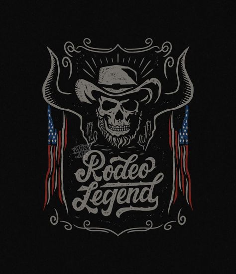 Rodeo Legend Design for sale! Text can be change, color also 🤘 Dm for price #badge #graphicdesign #graphictees #artwork #wild #teedesign #tshirts #tshirtdesign #badge #badgedesign #brandidentity #clothingdesign #clothing #americanbrand #appareldesign #apparel #apparelgraphics #illustration #drawing #vintage #designforsale #patches #skull #western #westerndesign #texas #rodeo #wildwest #bull #bullskull #cowboy Texas Rodeo, Drawing Vintage, Bull Skulls, Western Design, American Brand, Badge Design, Illustration Drawing, Apparel Design, Tee Design