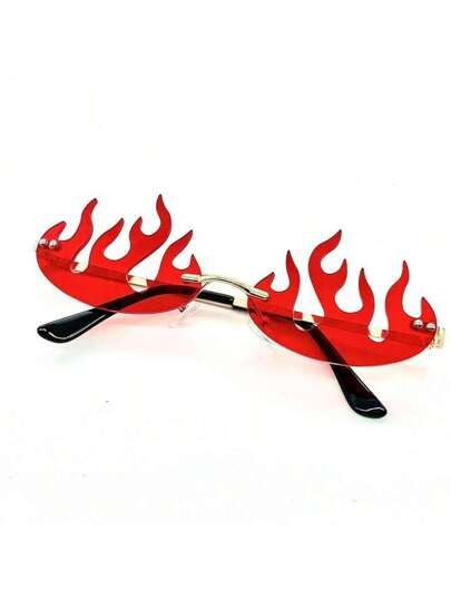 Flame Design, Festival Party, Glasses Fashion, Metal Frame, Piercings, Festival, Red, Frame, Design