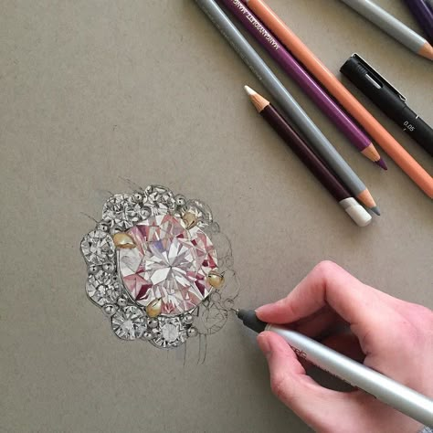 Working on a commission piece for @thelmawestdiamonds. Ver… | Flickr Ring Sketch, Gem Drawing, Jewel Drawing, Jewellery Illustration, Jewelry Sketches, Jewelry Rendering, Jewelry Sketch, Jewellery Design Sketches, Jewelry Illustration