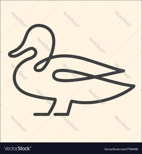 Duck Outline, Continous Line Drawing, Duck Vector, One Line Animals, Duck Tattoos, Duck Drawing, Student Drawing, Outline Art, Continuous Line