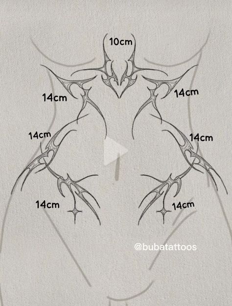 Tattoo Design Drawings Sternum, Lichtenberg Figures Tattoo, Collar Bone Tattoo Grunge, Undercarriage Tattoo, Tattoo Sizes Chart, Thigh Ring Tattoos Women, Cervix Tattoo, Womens Torso Tattoos, Easy Spine Tattoo