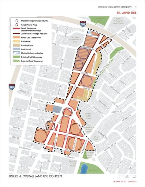 Land-Use Map of the Broadway Valdez District Specific Plan for Oakland, Ca: Site Development Plan, Urban Spaces Design, Site Analysis Architecture, Urban Ideas, Map Diagram, Urban Design Diagram, Urban Analysis, Urban Design Graphics, Urban Design Concept