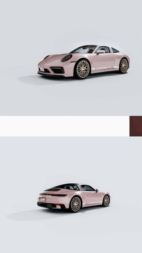 Pink Porshe Aesthetic, Porsche Targa Sakura, Porsche 992 Targa Sakura, Sakura Porsche, 992 Targa Sakura, Pink Porsche, 996 Porsche, Girly Car, Super Luxury Cars