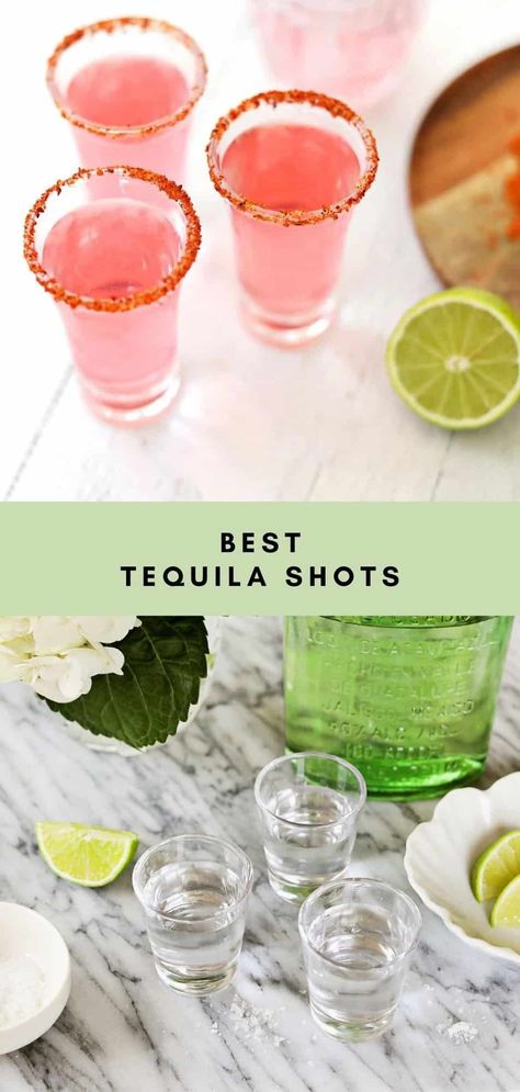 Tequila Shots - A Beautiful Mess Test Tube Shots, Tequila Mix, Lemon Drop Shots, Coconut Tequila, Beer Shot, Tequila Recipe, Summer Shots, Bartender Drinks, Birthday Shots