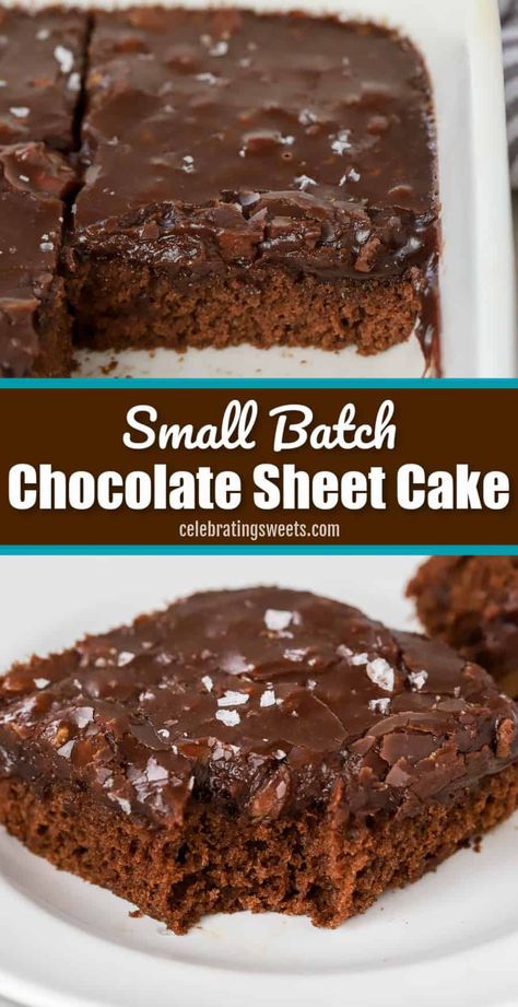 Dessert Recipes For 8x8 Pan, Small Chocolate Sheet Cake, Small Texas Sheet Cake Recipe, Mini Texas Sheet Cake, Texas Sheet Cake For 2, Easy 8x8 Desserts, Small Batch Texas Sheet Cake For Two, Small Batch Sheet Cake, Half Texas Sheet Cake Recipe