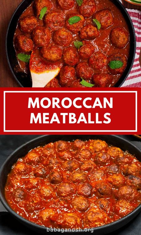 Meatballs With Polenta, Easy Meatballs Recipe, Tomato Sauce For Meatballs, Moroccan Meatballs, Easy Meatballs, Moroccan Beef, Ground Beef Meatballs, Meatballs And Rice, Super Easy Dinner