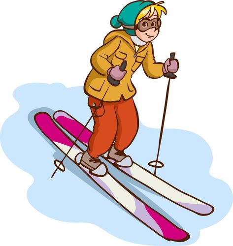 Little child skiing flat vector illustration.  winter holidays. Active outdoor pastime, sports leisure, seasonal recreation Skiing Clipart, Ski Illustration, Go Skiing, Flat Vector Illustration, Flat Vector, Icon Set Vector, Winter Holidays, Icon Set, Skiing