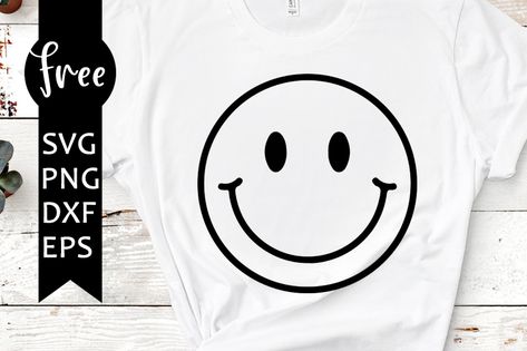 Smile Svg Free, Smiley Face Svg Free, Face Svg Free, Free Smiley Faces, Svg Smiley Face, Smiley Svg, Smiley Shirt, Smiley Face Svg, Emoji Png