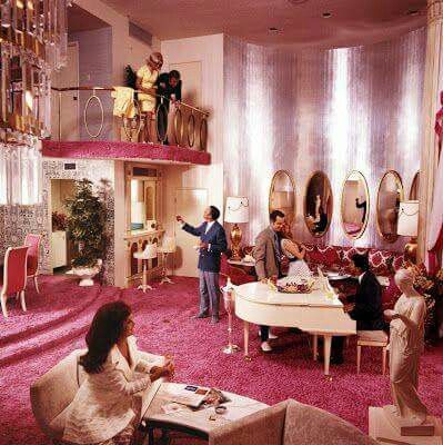 Caesars Palace suite in the mid 1960's. Las Vegas, Nevada. Carpet Diy, 80s Interior, 70s Interior, Retro Interior Design, Pink Palace, Vintage Interior Design, Vegas Hotel, Interior Room, Pink Carpet