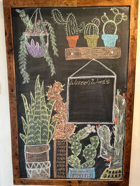 Plant Chalkboard Art, Retail Chalkboard Signs Store Fronts, Chalk Wall Drawings, Chalk Markers Art, Chalkboard Wall Art, Markers Art, Wall Drawings, Chalk Ideas, Sidewalk Sign