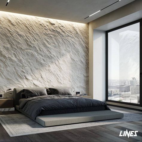 Contemporary Couches, Tranquil Bedroom, Stone Interior, Bed Design Modern, Luxury House Designs, Modern Bed, Luxury Living Room, Luxury Bedding, Luxury Interior