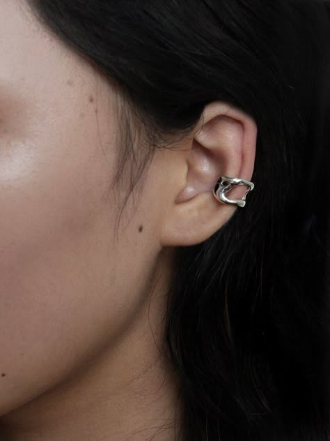 Edgy Jewelry, Silver Ear Cuff, The Cage, Jewelry Lookbook, Ear Cuffs, Dream Jewelry, Silver Cuff, Ear Jewelry, Jewelry Inspo